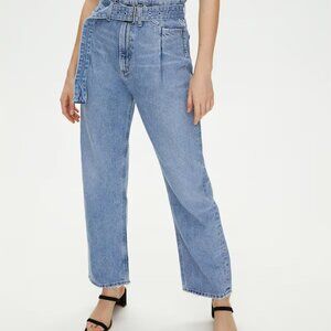 AGOLDE Size 28 Cotton Paperbag-Waist Jeans in Revival